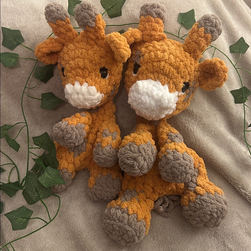 Plush Giraffe Stuffed Snuggler - Orange and Gray